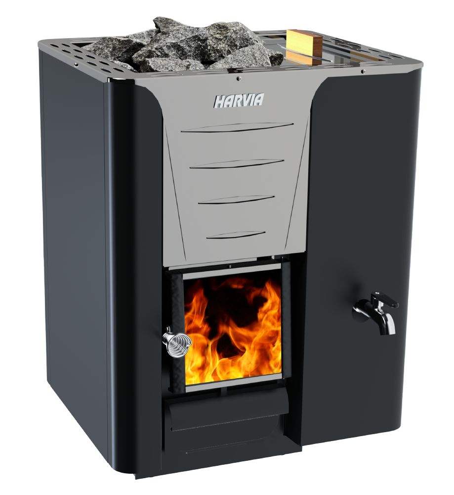 Harvia Pro Series 24.1kW Sauna Wood Stove with Water Tank