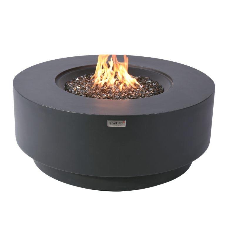 Elementi Plus Nimes OFG414DG Round Concrete Fire Pit Table