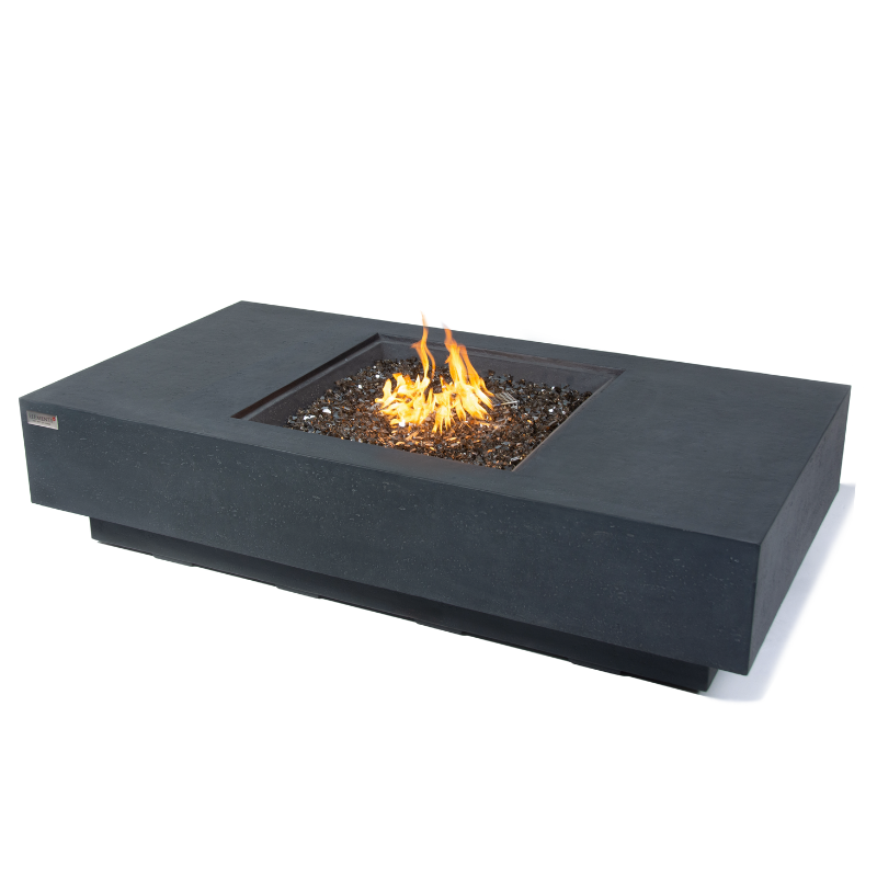 Elementi Plus Cannes OFG416DG Rectangular Concrete Fire Pit Table