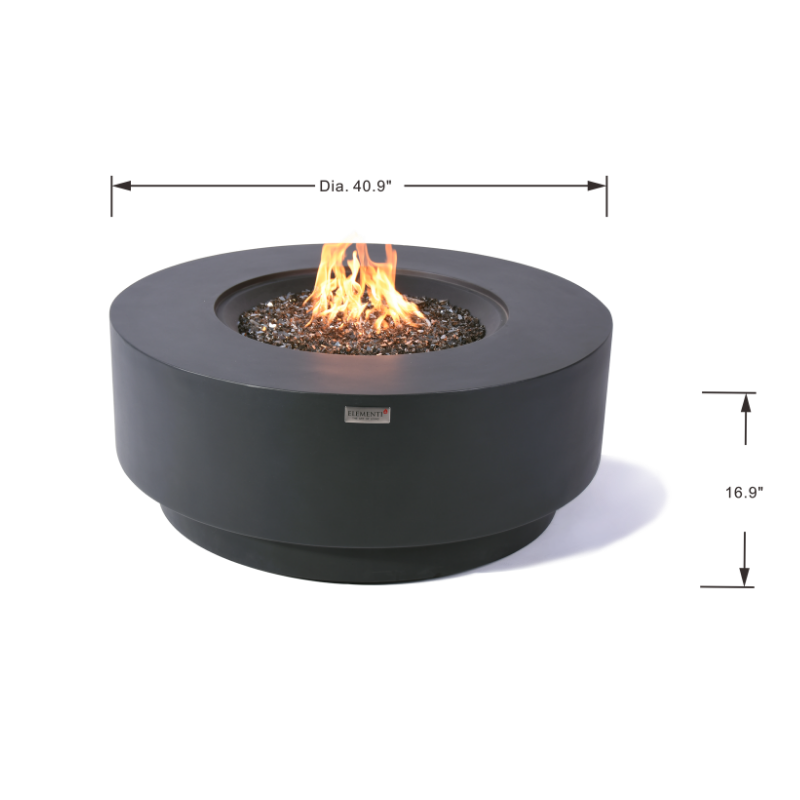 Elementi Plus Nimes OFG414DG Round Concrete Fire Pit Table