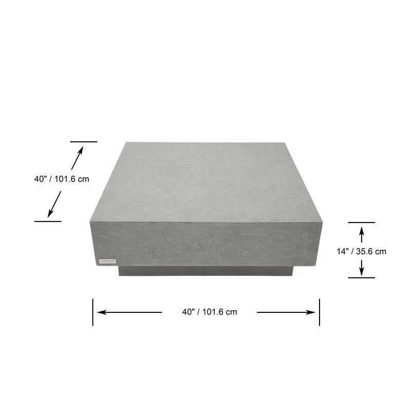 Elementi Home Tevere 40&quot; GFRC Square Coffee Table