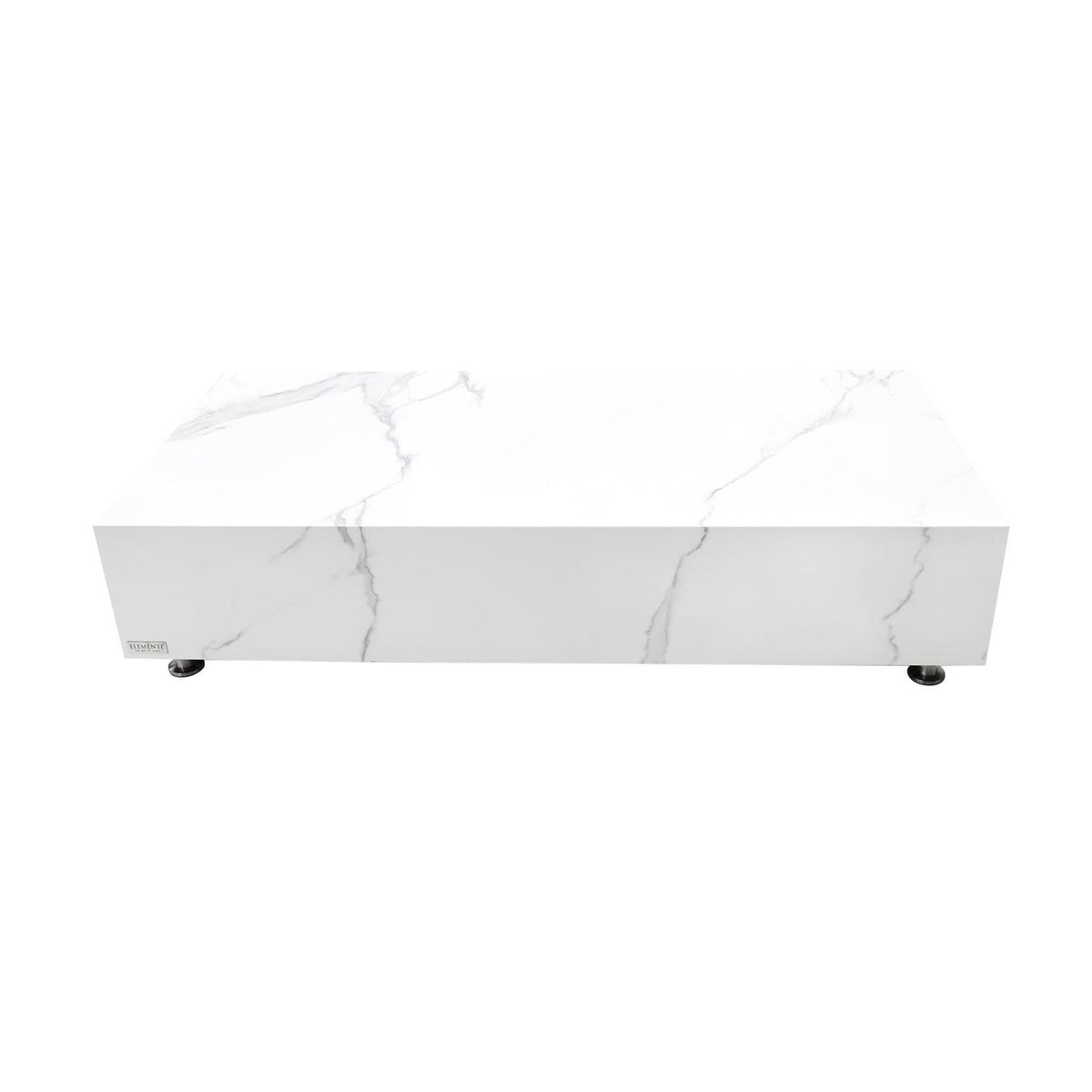 Elementi Home 62&quot; Bianco Concrete Coffee Table Rectangle