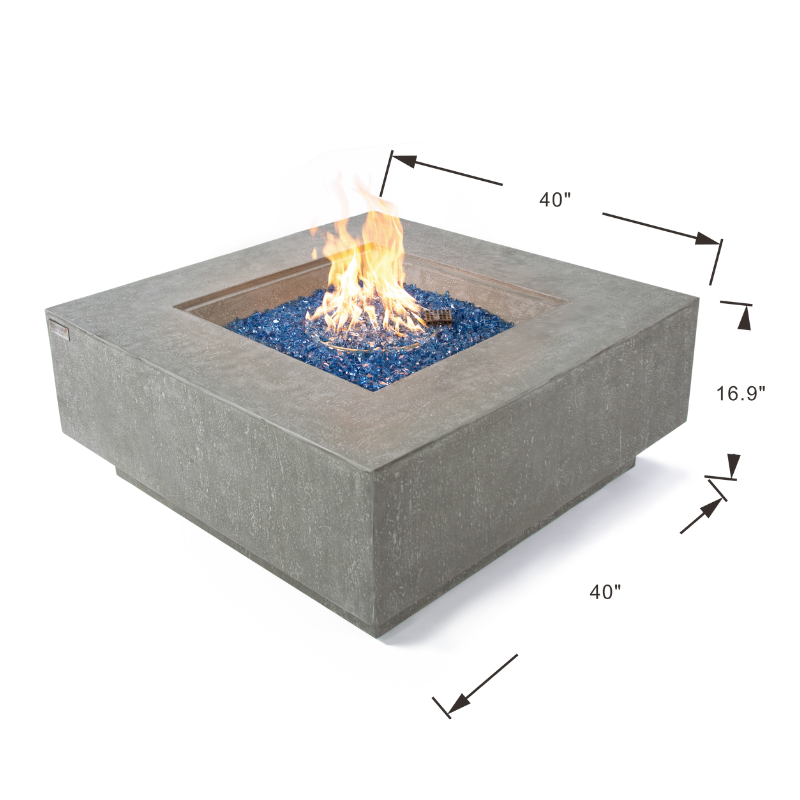 Elementi Plus Victoria OFG413LG Square Concrete Fire Pit Table