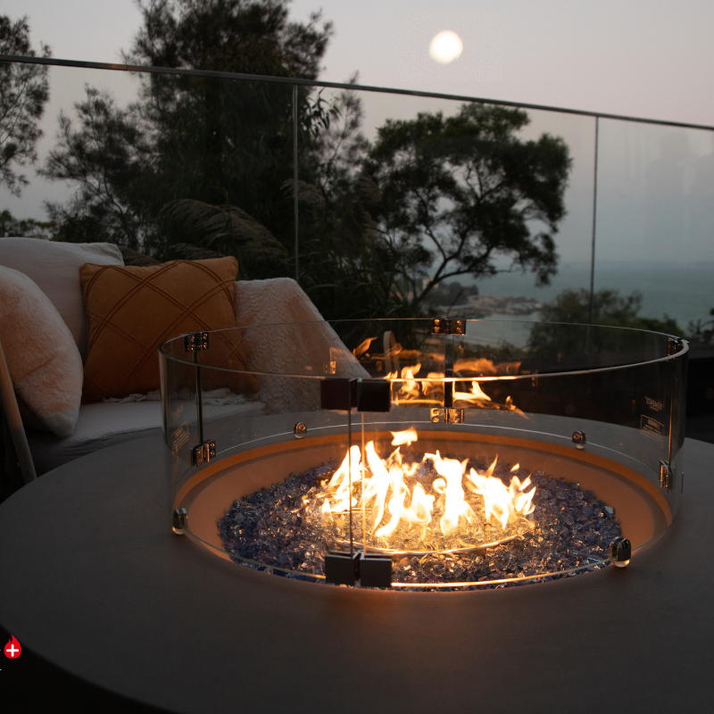 Elementi Plus Colosseo OFG414LG Round Concrete Fire Pit Table