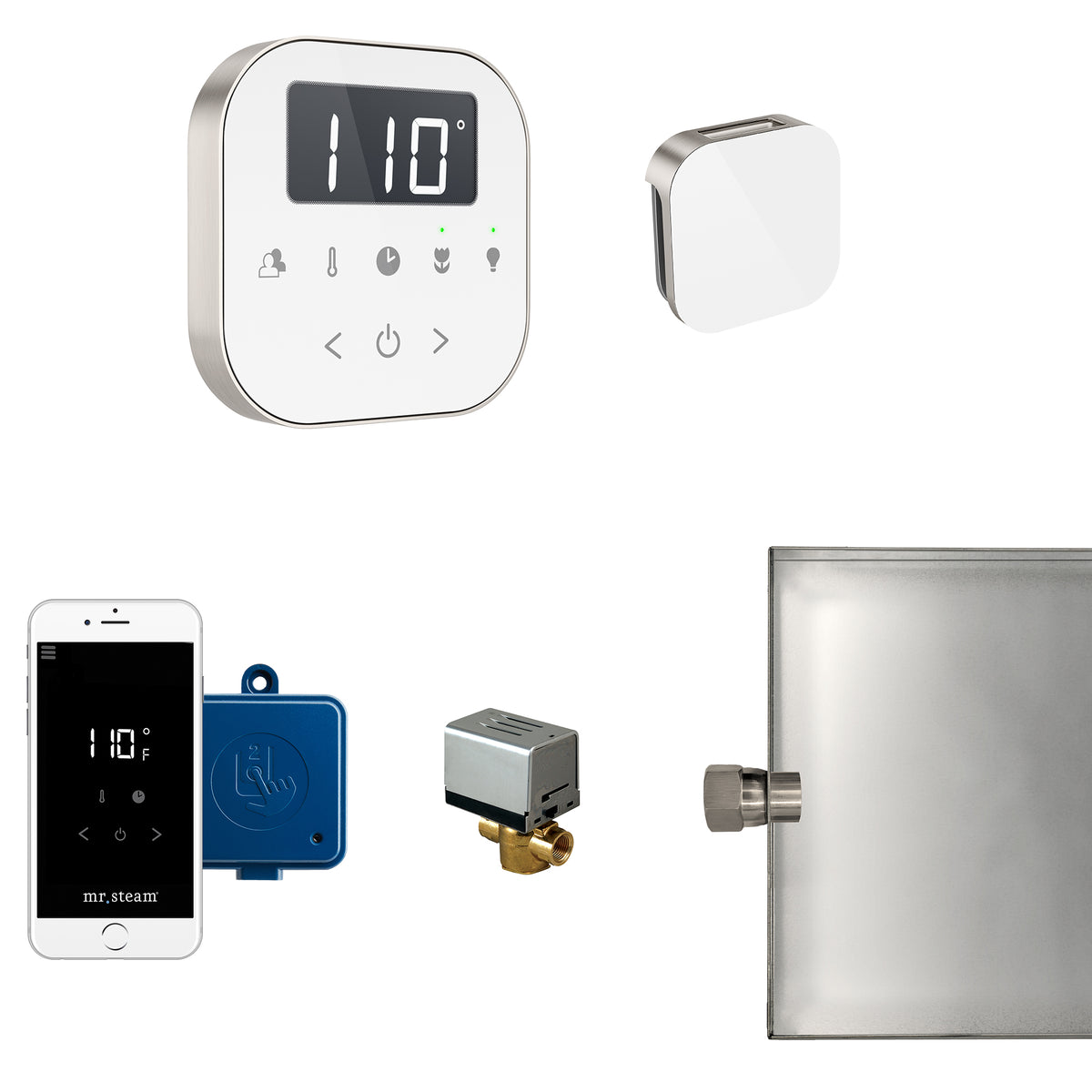 ABUTLER1W-BN_Mr. Steam_AirButler Steam Shower Control Package with AirTempo Control and Aroma Glass SteamHead
