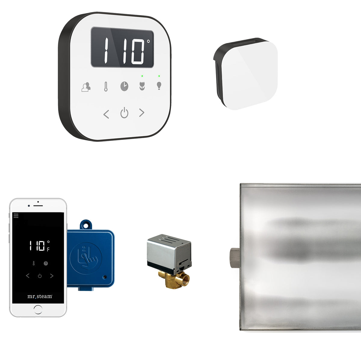 ABUTLER1W-MB_Mr. Steam_AirButler Steam Shower Control Package with AirTempo Control and Aroma Glass SteamHead