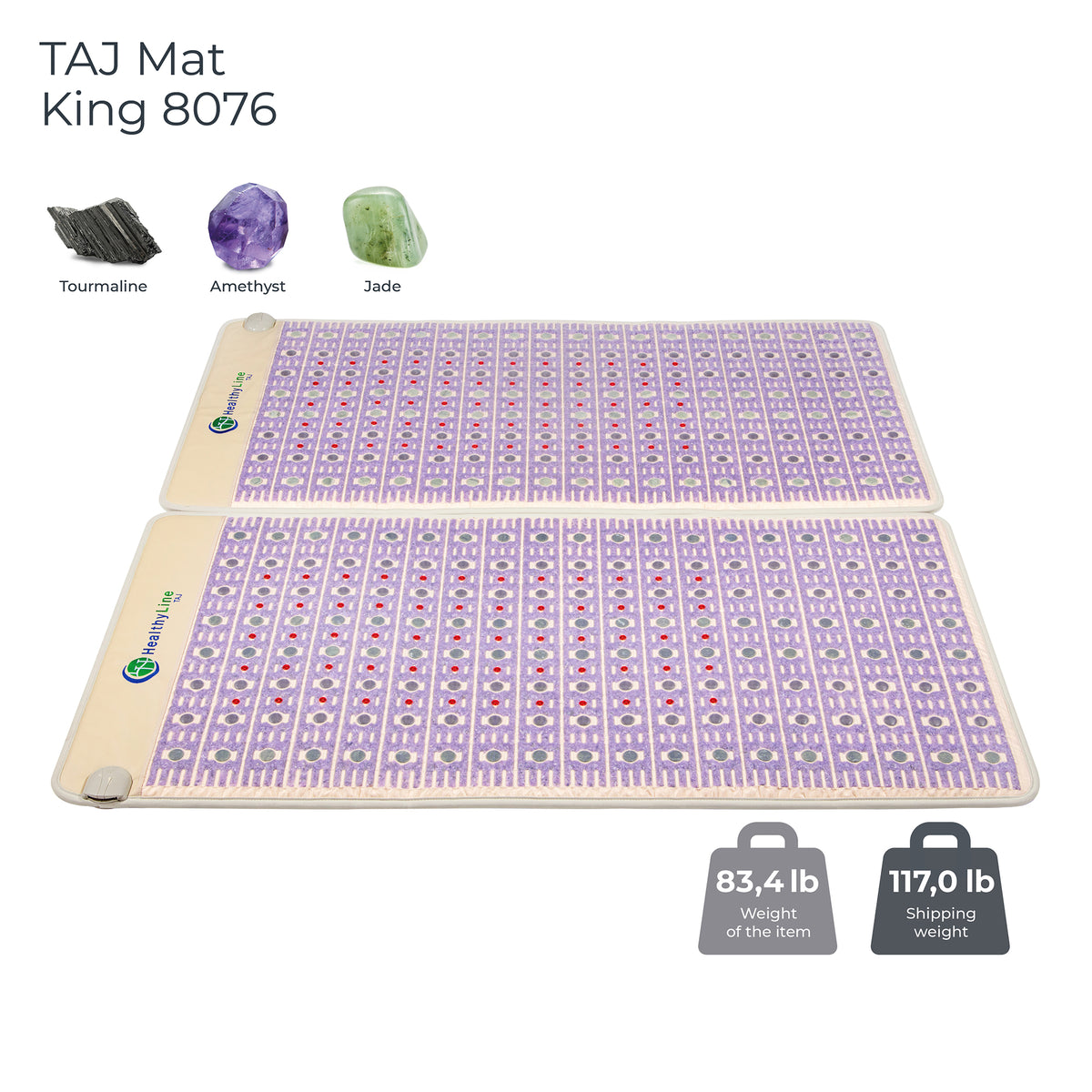 HealthyLine TAJ-Mat™ King 8076 Firm - Photon PEMF Split Inframat Pro®