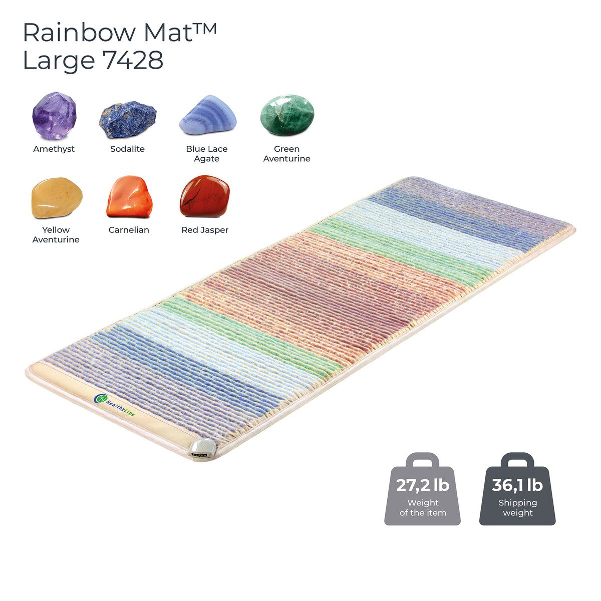 HealthyLine Rainbow-Mat™ Large 7428 Firm - PEMF Inframat Pro® First Edition Chakra Mat