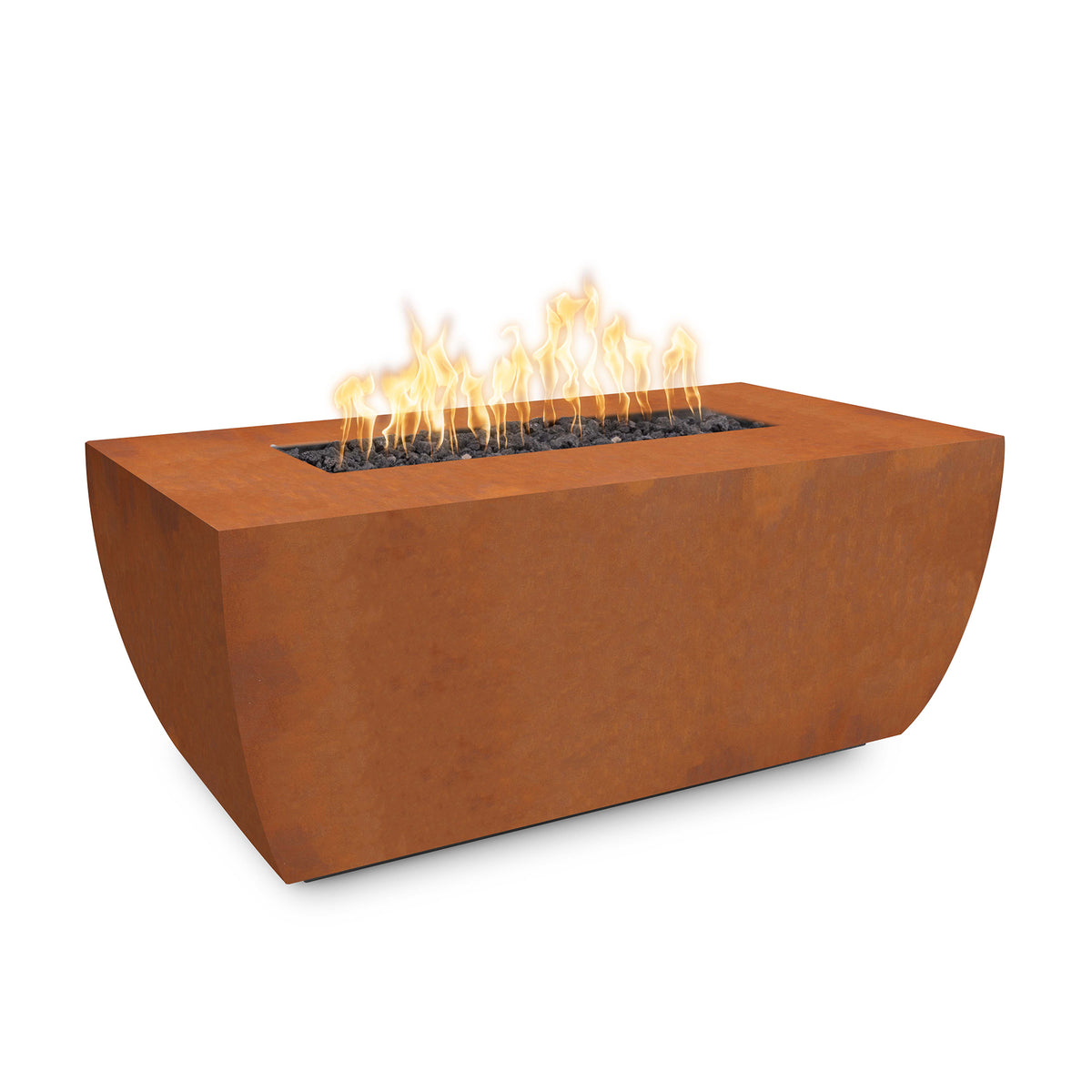 The Outdoor Plus 48&quot;-84&quot; Rectangular Avalon Fire Pit - Corten Steel