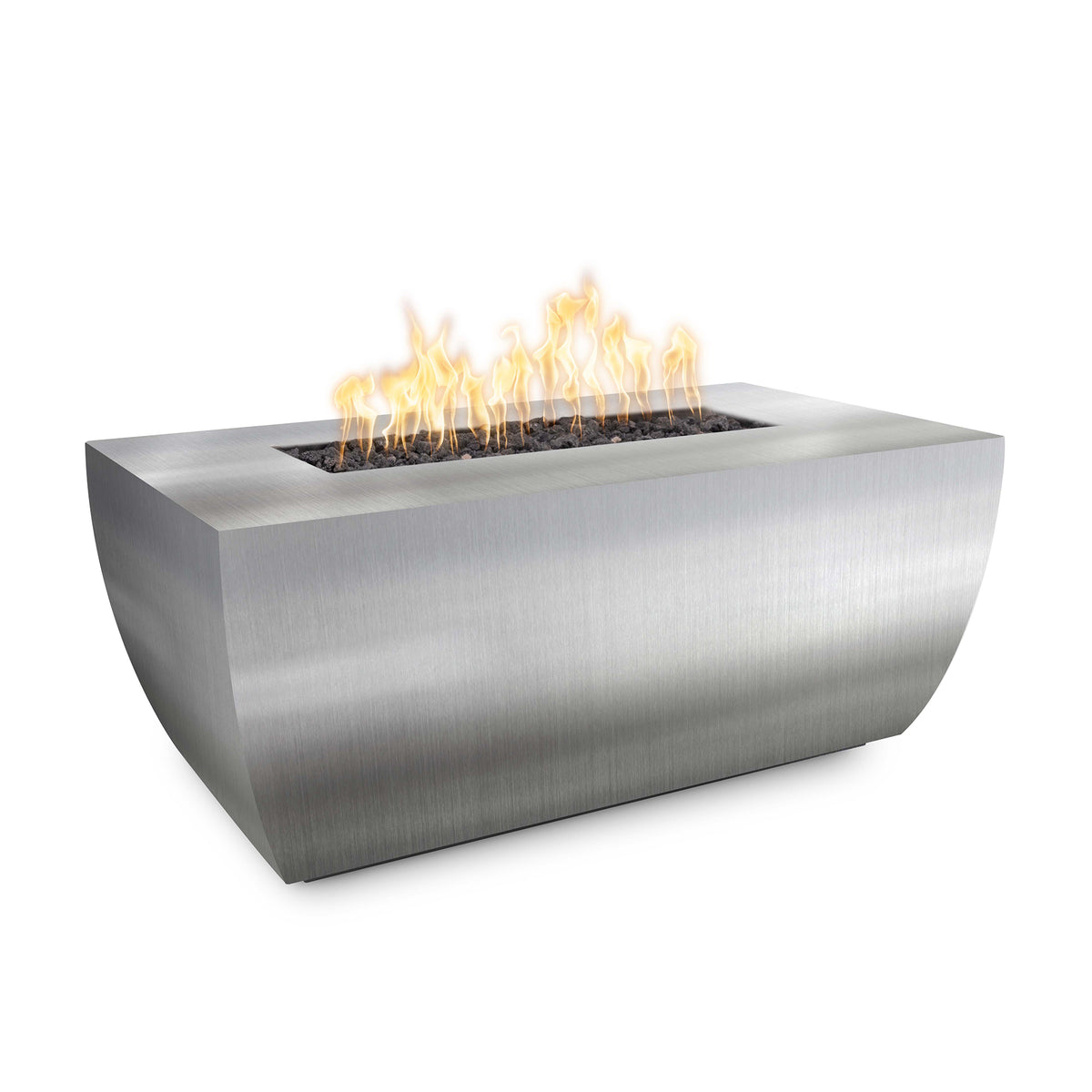 The Outdoor Plus 48&quot; Rectangular Avalon Fire Pit - Stainless Steel