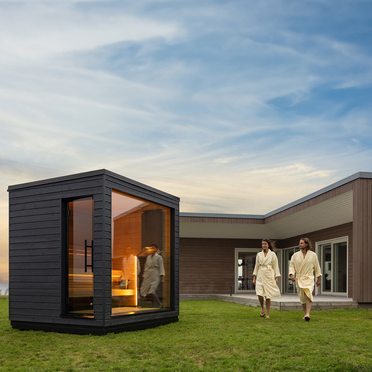 SaunaLife Model G6 Pre-Assembled Outdoor Home Sauna – Garden-Series Fully Assembled Sauna for 5 Persons [Free Shipping]