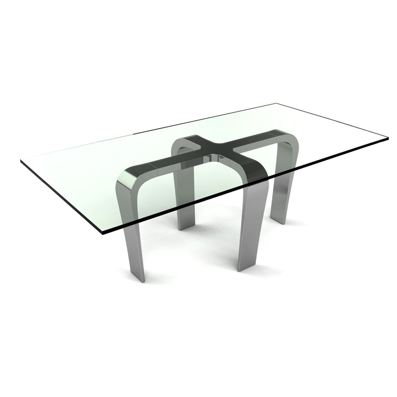 Bellini Italian Home Cirrus Rect Dining Table with Smoked Glass