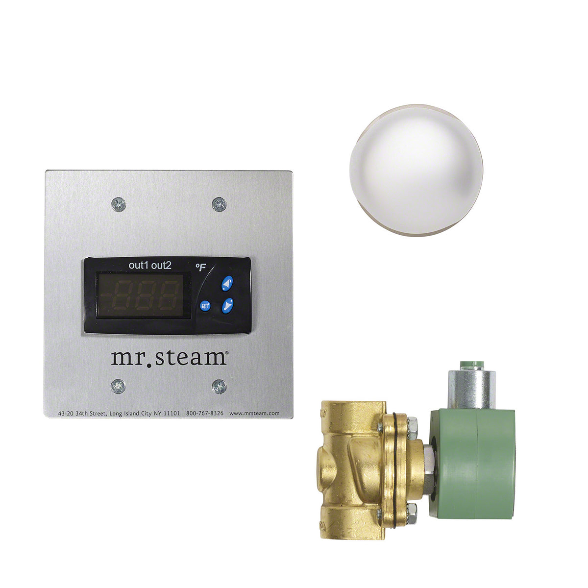 Mr. Steam CU Digital 1 Steam Shower Generator Package with Digital 1 Control in Square Polished Chrome