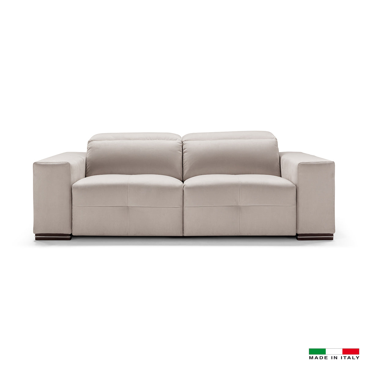 Bellini Italian Home Loveseat with Novabuk Cover, 2 Power Recliners and 2 Power Headrests