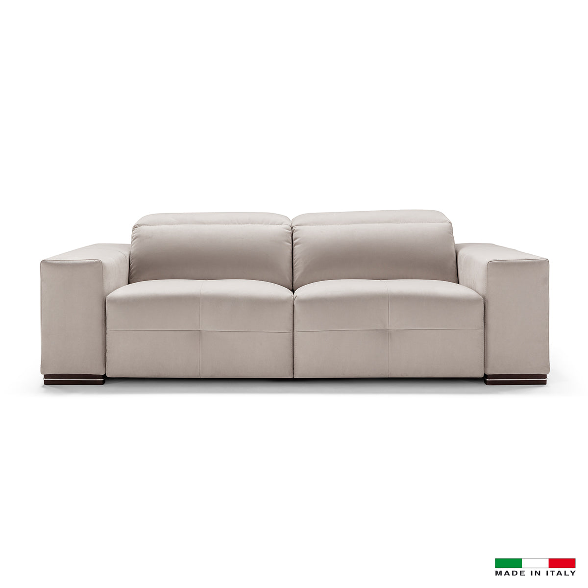 Bellini Italian Home Sofa with Novabuk Cover, 2 Power Recliners and 2 Power Headrests