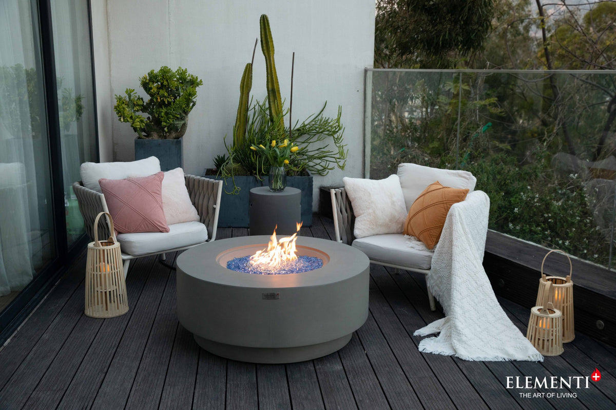 Elementi Plus Colosseo OFG414LG Round Concrete Fire Pit Table