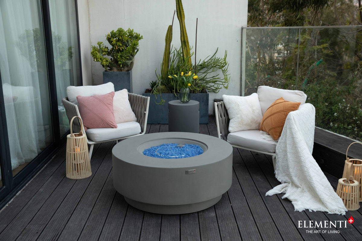 Elementi Plus Colosseo OFG414LG Round Concrete Fire Pit Table