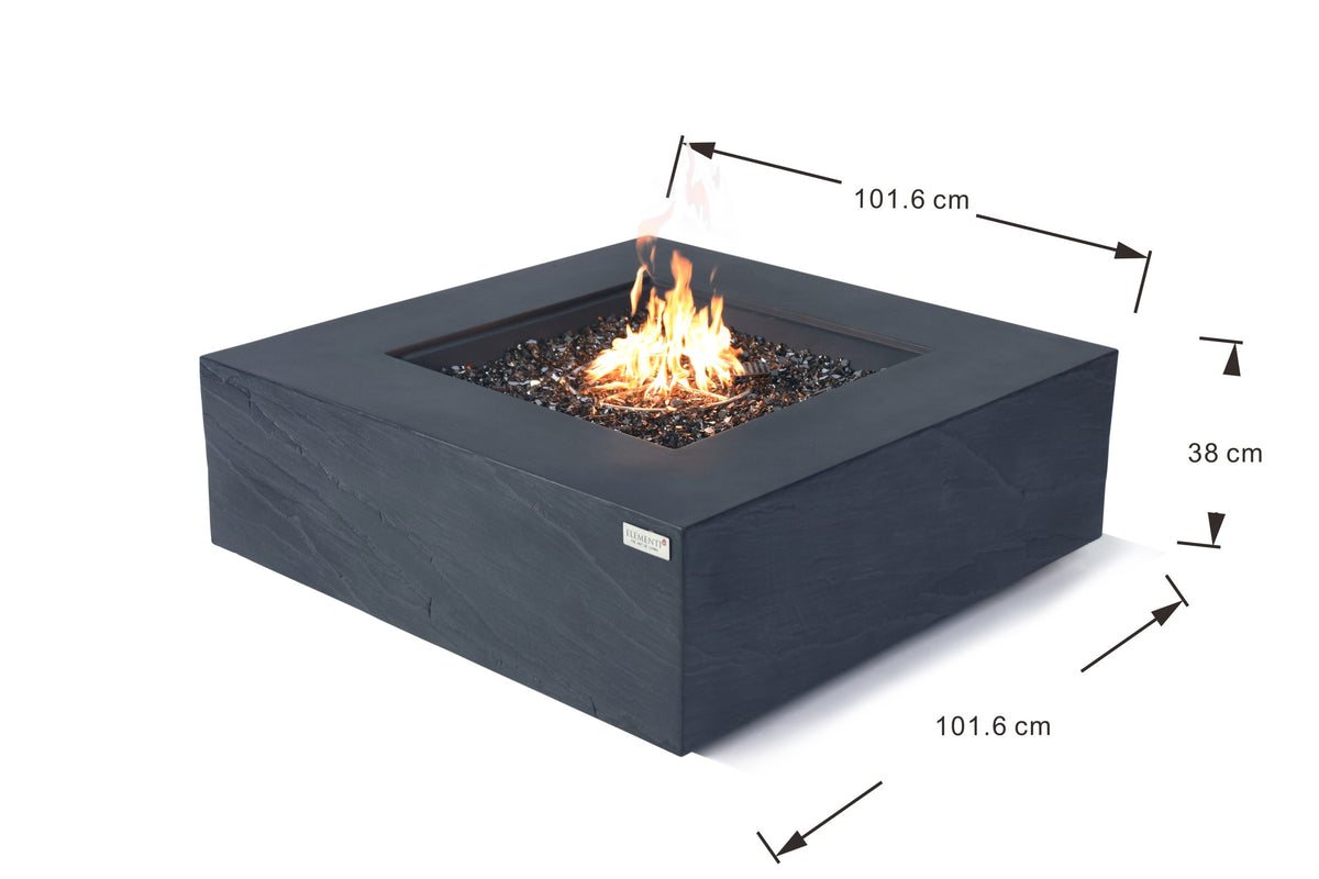 Elementi Plus Roraima Fire Table - Slate Black Natural Gas Assembly