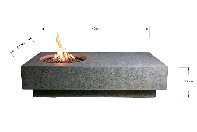 Elementi Fire Metropolis Light Grey Fire Table