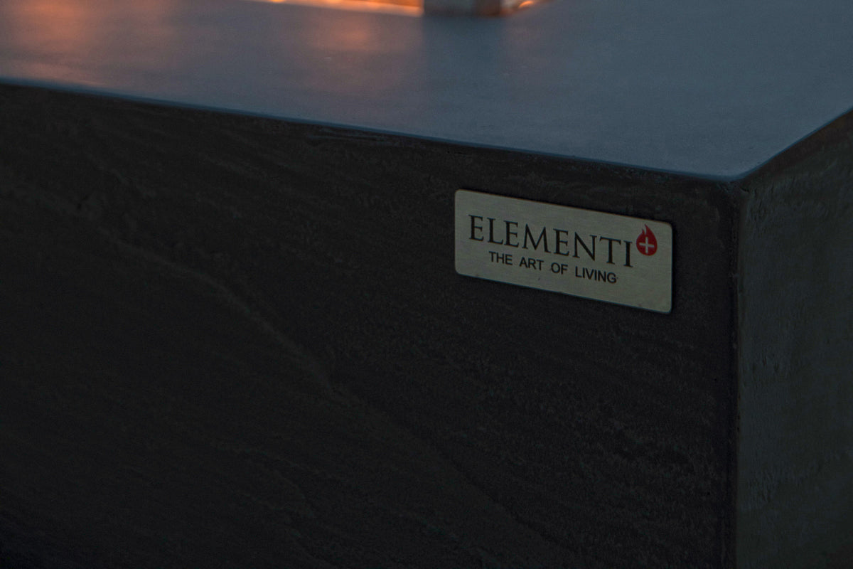 Elementi Plus Roraima Fire Table - Slate Black Natural Gas Assembly