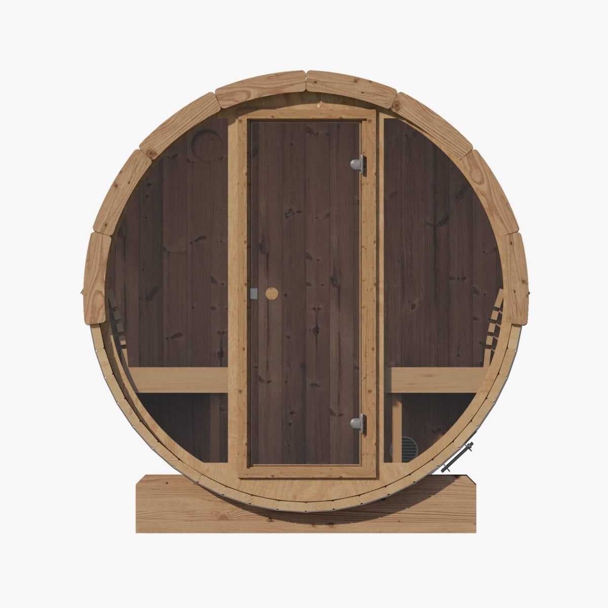 Barrel sauna with front glass 