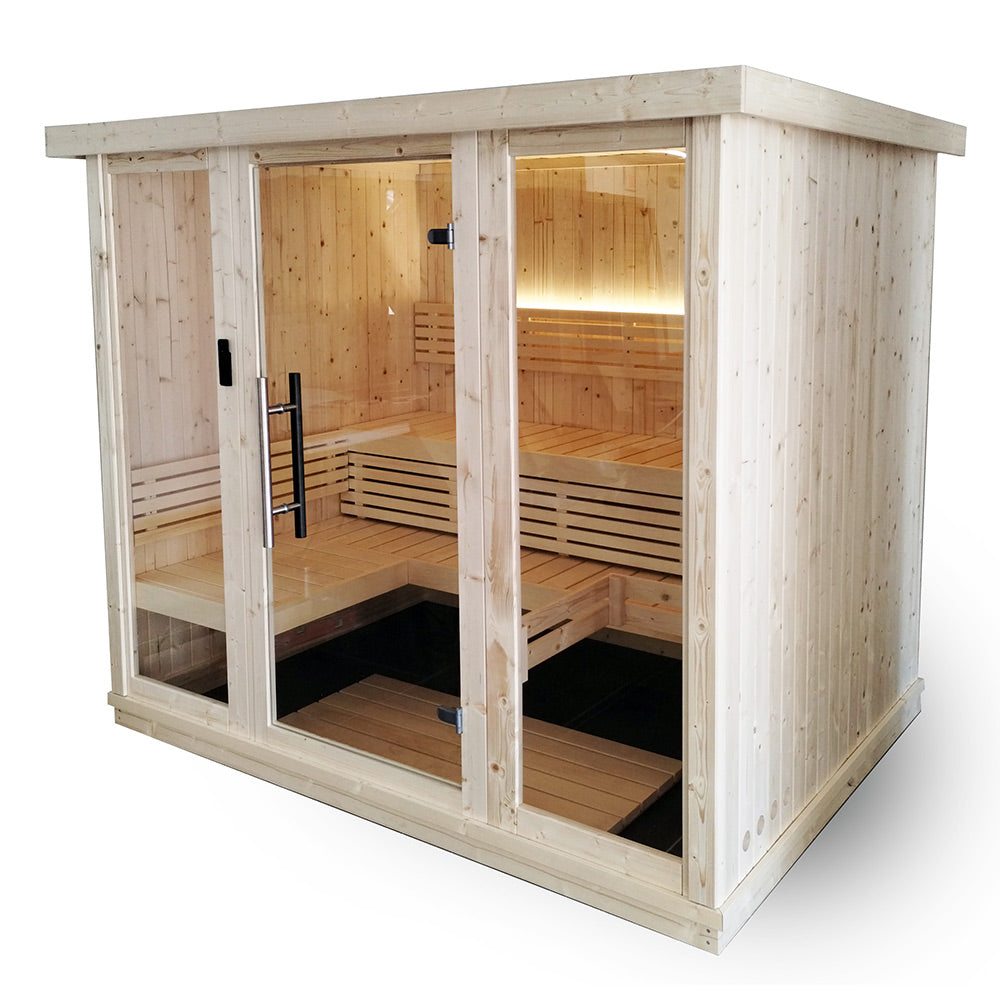 SaunaLife Xperience-Series Model X7 Indoor Sauna, Thermo-Wood Construction with LED Lighting [Free Shipping]