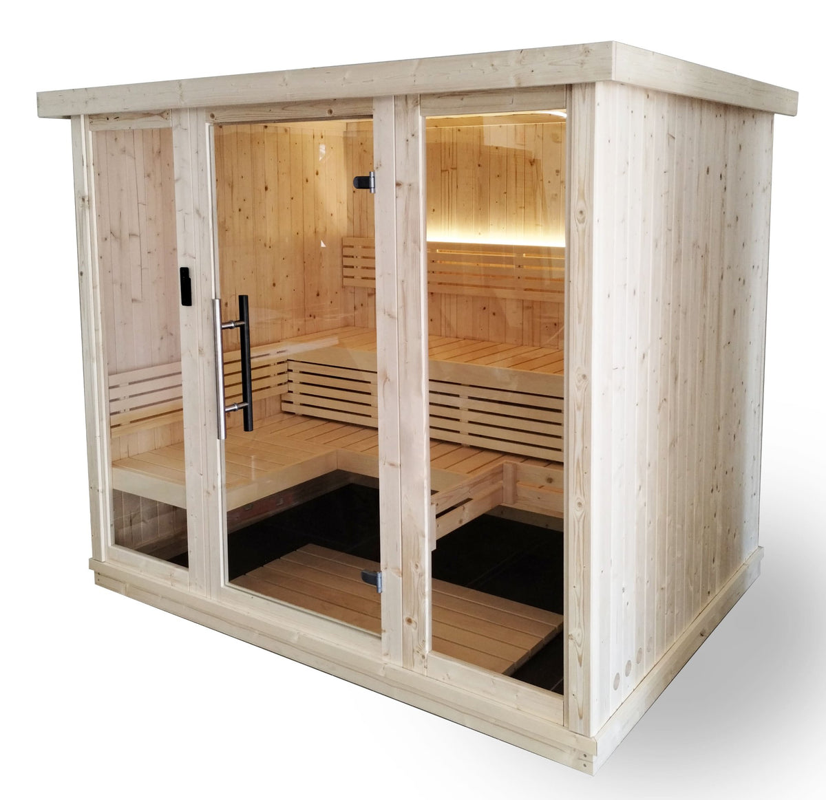 Sauna with LED lighting system