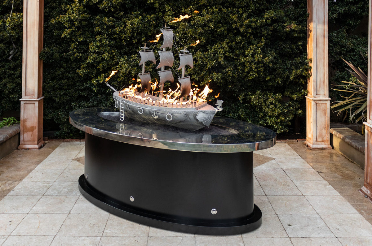 The Outdoor Plus 72&quot; Rectangular La Pinta Fire Pit - Stainless Steel