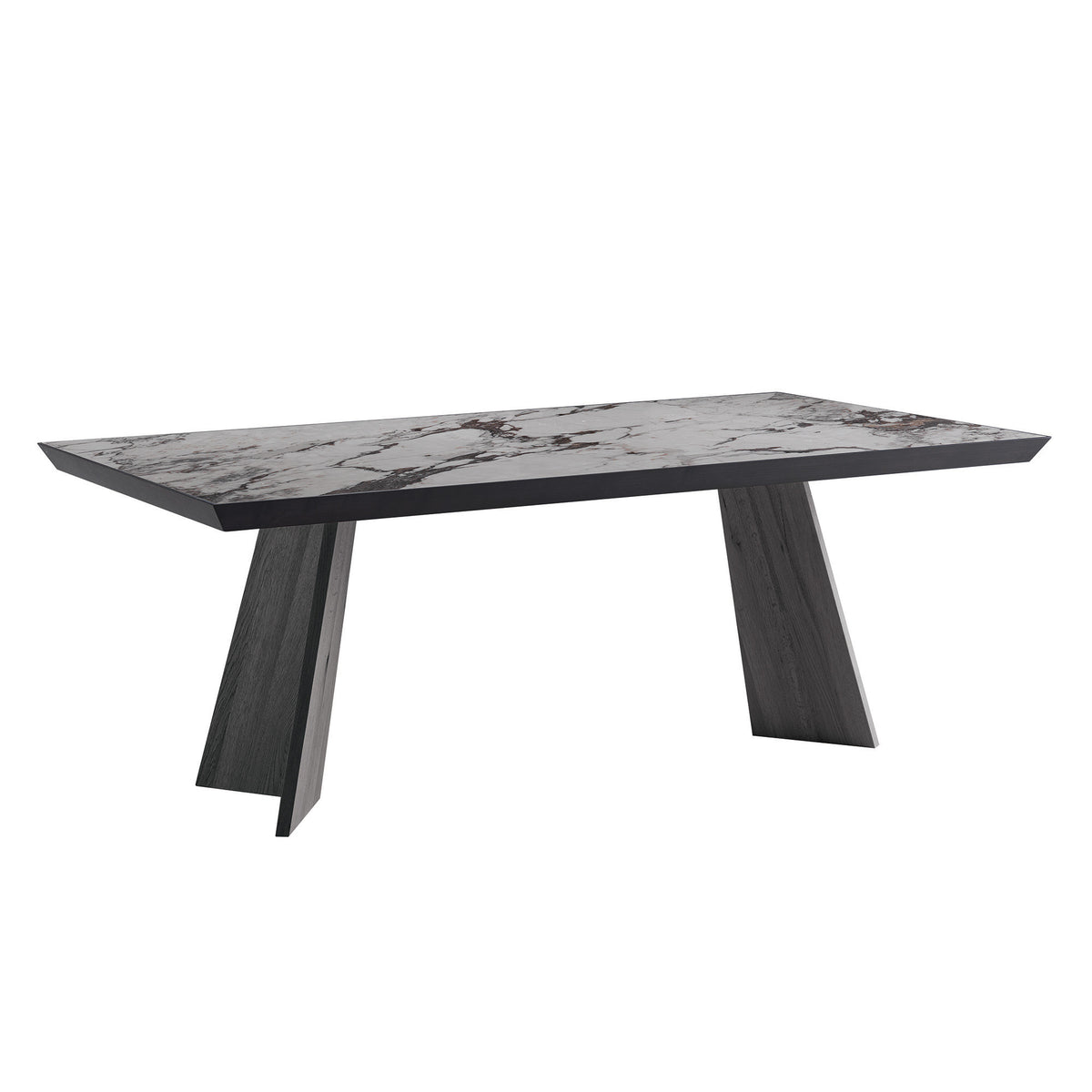 Bellini Italian Home Materia Dining Table 95&quot; Grey Black