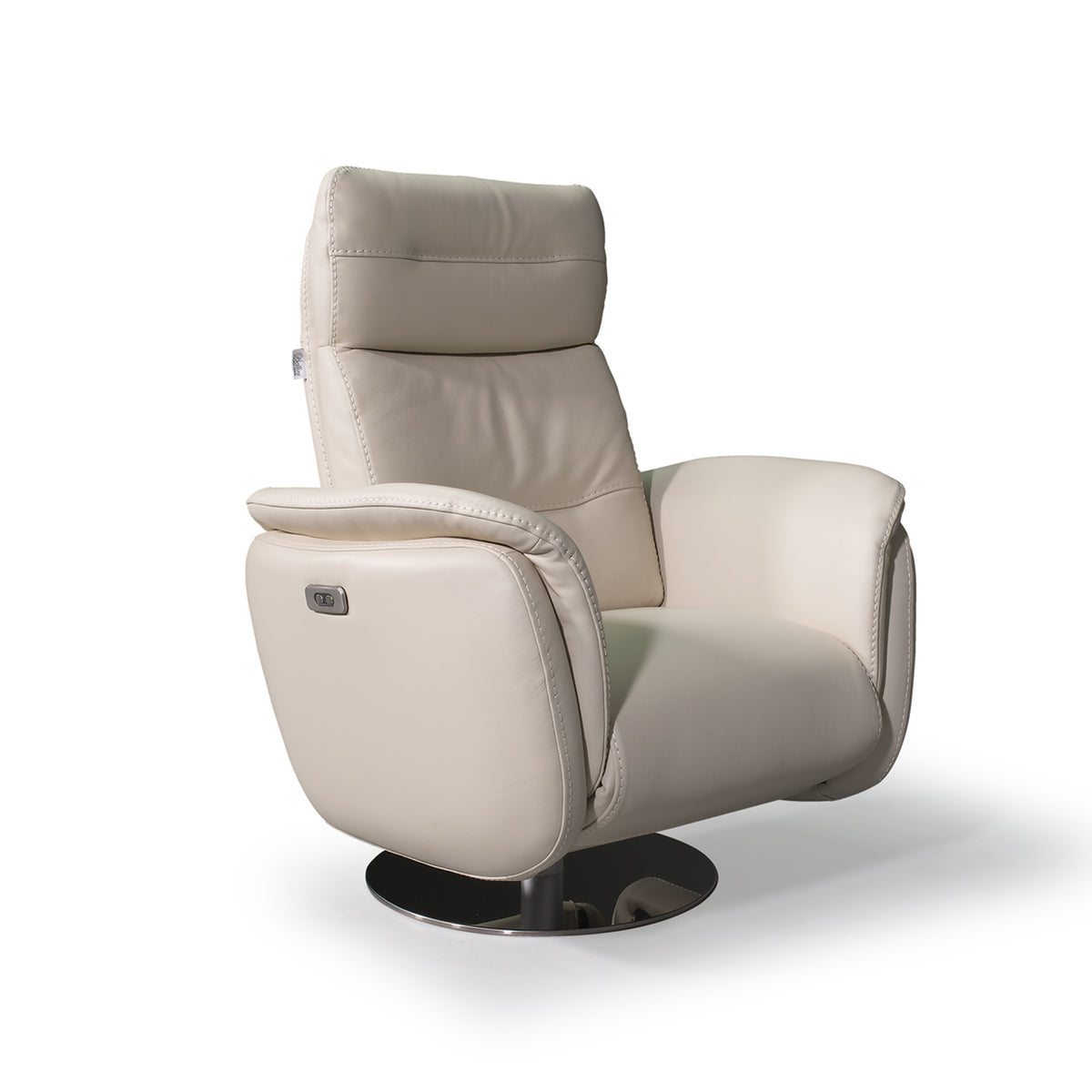 Bellini Italian Home Maya Recliner Chair Collection Allegro Full Grain Leather Power Recliner, with Battery, Dimensions:36&quot;x30&quot;x45&quot;, Seat Height: 18.5&quot;, Arm Height: 26&quot;