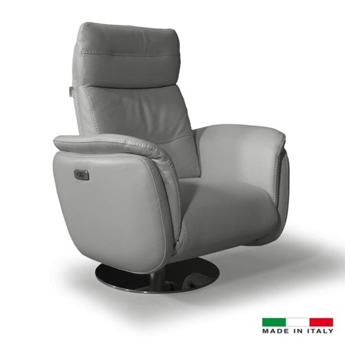 Bellini Italian Home Maya Recliner Chair Collection Allegro Full Grain Leather Power Recliner, with Battery, Dimensions:36&quot;x30&quot;x45&quot;, Seat Height: 18.5&quot;, Arm Height: 26&quot;