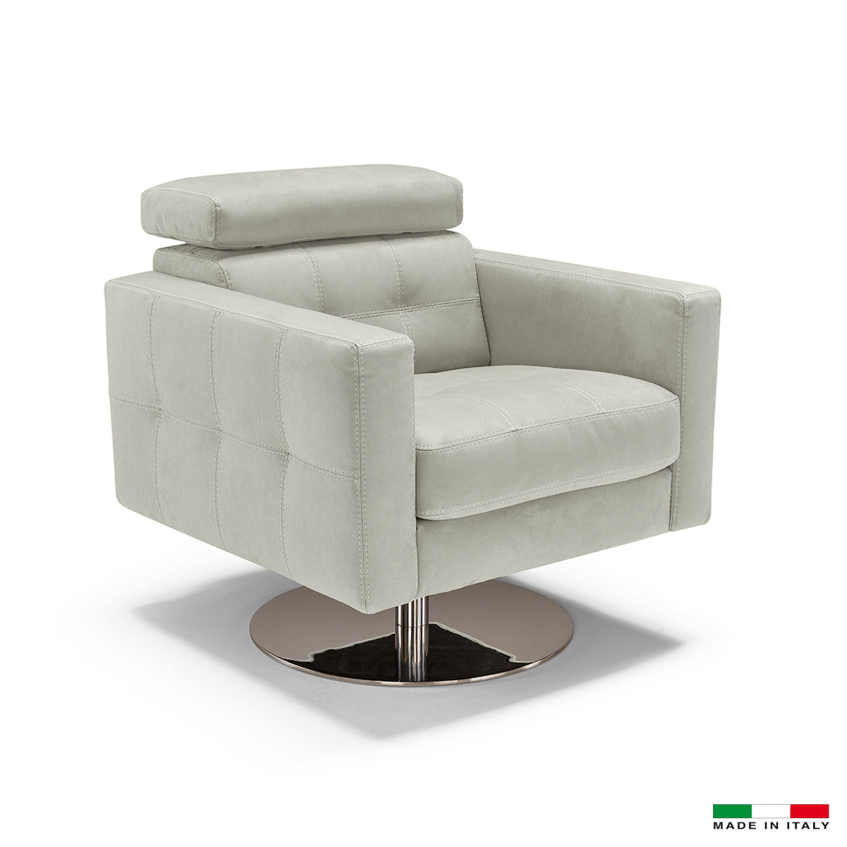 Bellini Italian Home Milo-2 Sienna Collection Swivel Armchair with Novabuk Cover