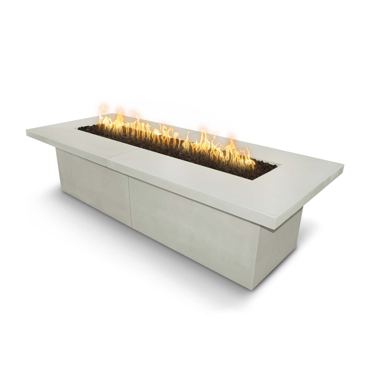 The Outdoor Plus 120&quot; Rectangular Newport Fire Table - GFRC Concrete - Flame Sense Ignition System