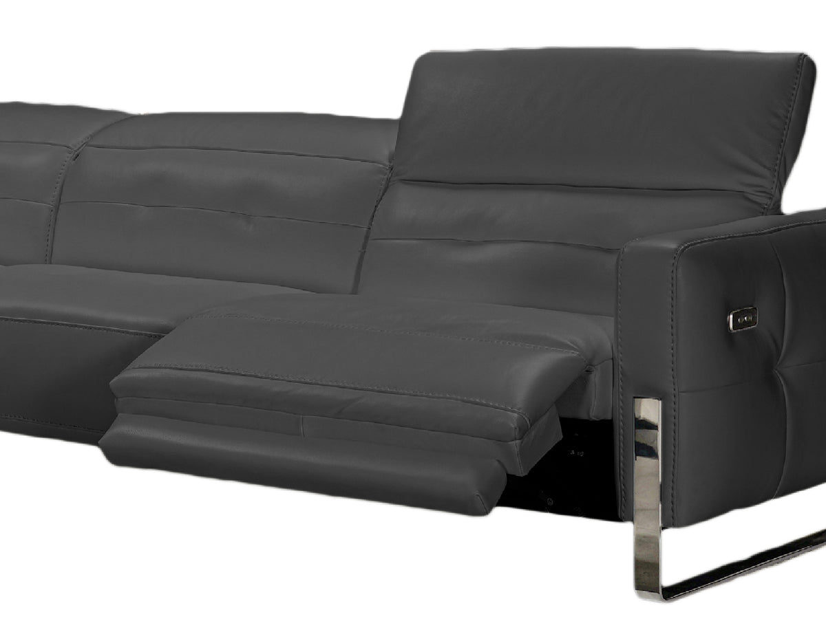 Bellini Italian Home Nicole Sectional Collection Allegro - Full Grain Leather with 3 Power Recliners and Power Headrests