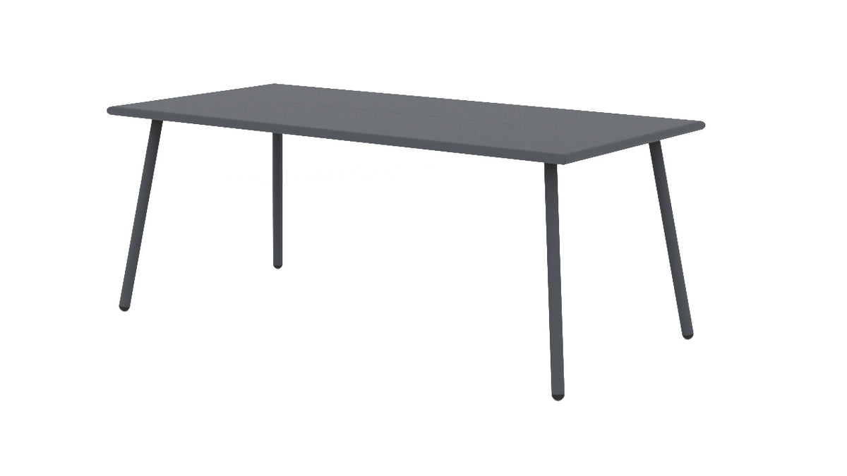 Bellini Italian Home Self Adjustable Rectangle Dining Table, Metal Frame Design, Water and Uv Resistant Material, Easy To Clean Material and Metals Are Coated with Qualicoat Thermosetting Powders, Dimensions: 75&quot;x35&quot;x30&quot;