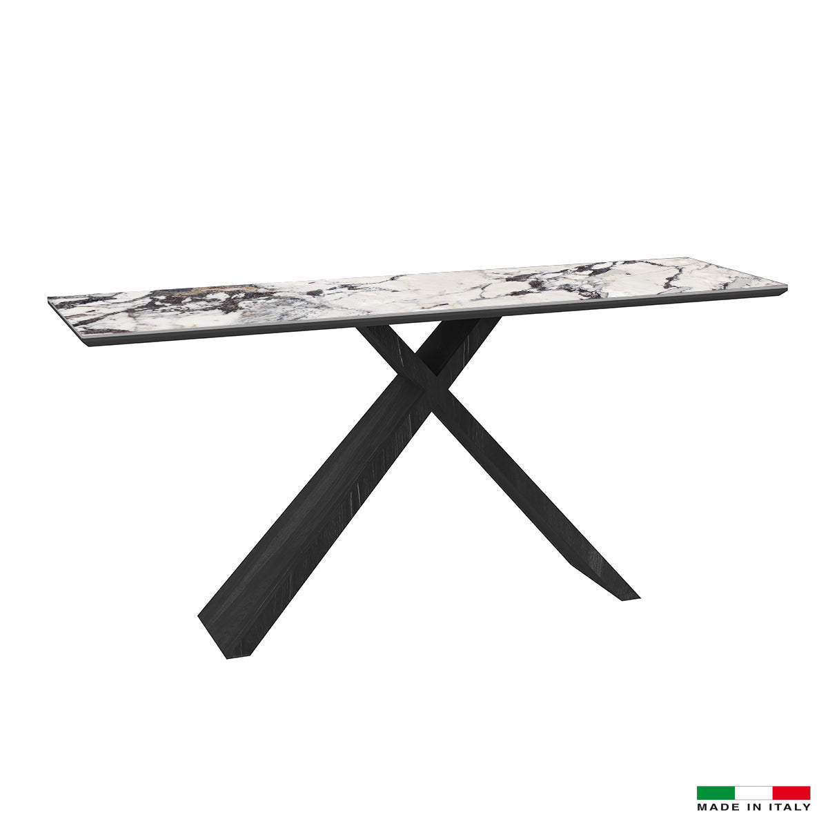 Bellini Italian Home Sassari Sofa Table, Ceramic Top with Solid Legs