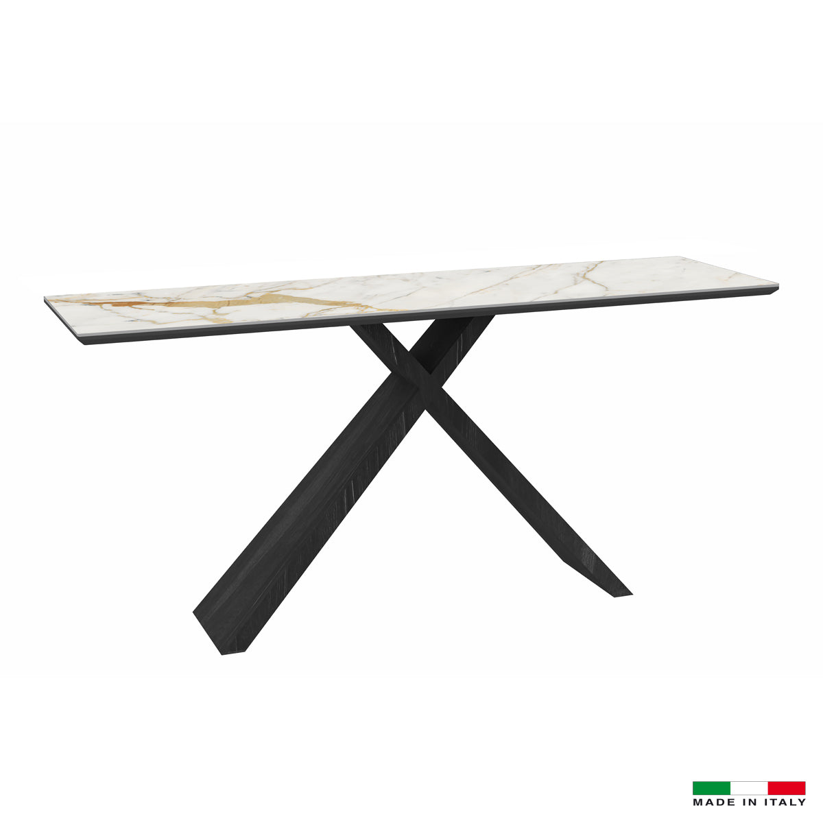 Bellini Italian Home Sassari Sofa Table, Ceramic Top with Solid Legs