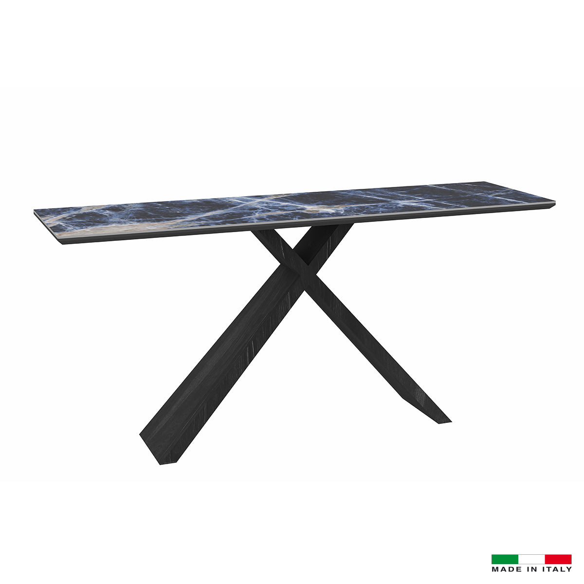 Bellini Italian Home Sassari Sofa Table, Ceramic Top with Solid Legs