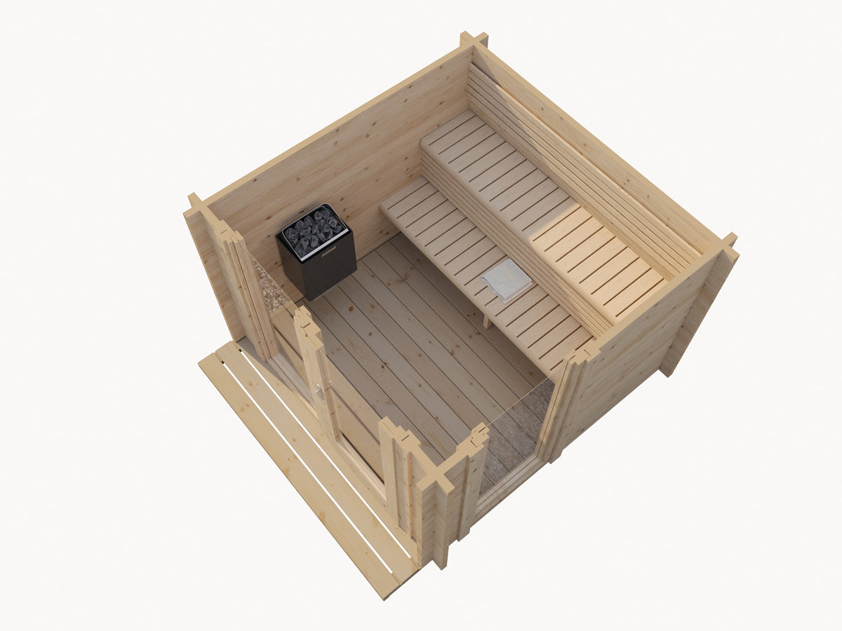 SaunaLife Model G4 Outdoor Home Sauna Kit, Garden-Series Outdoor Home Sauna Kit - Up to 6 Persons [Free Shipping]