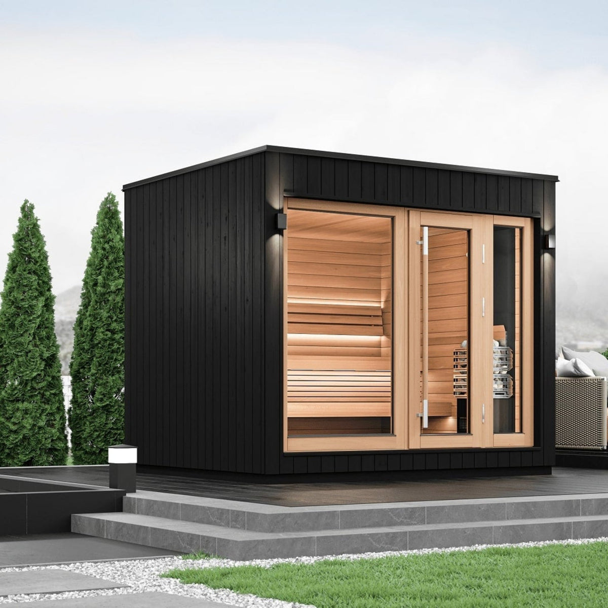 Modern outdoor sauna