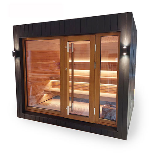 SaunaLife Model G7 Pre-Assembled Outdoor Home Sauna, AirCube Series, Bluetooth Audio, Up to 6 Persons [Free Shipping]