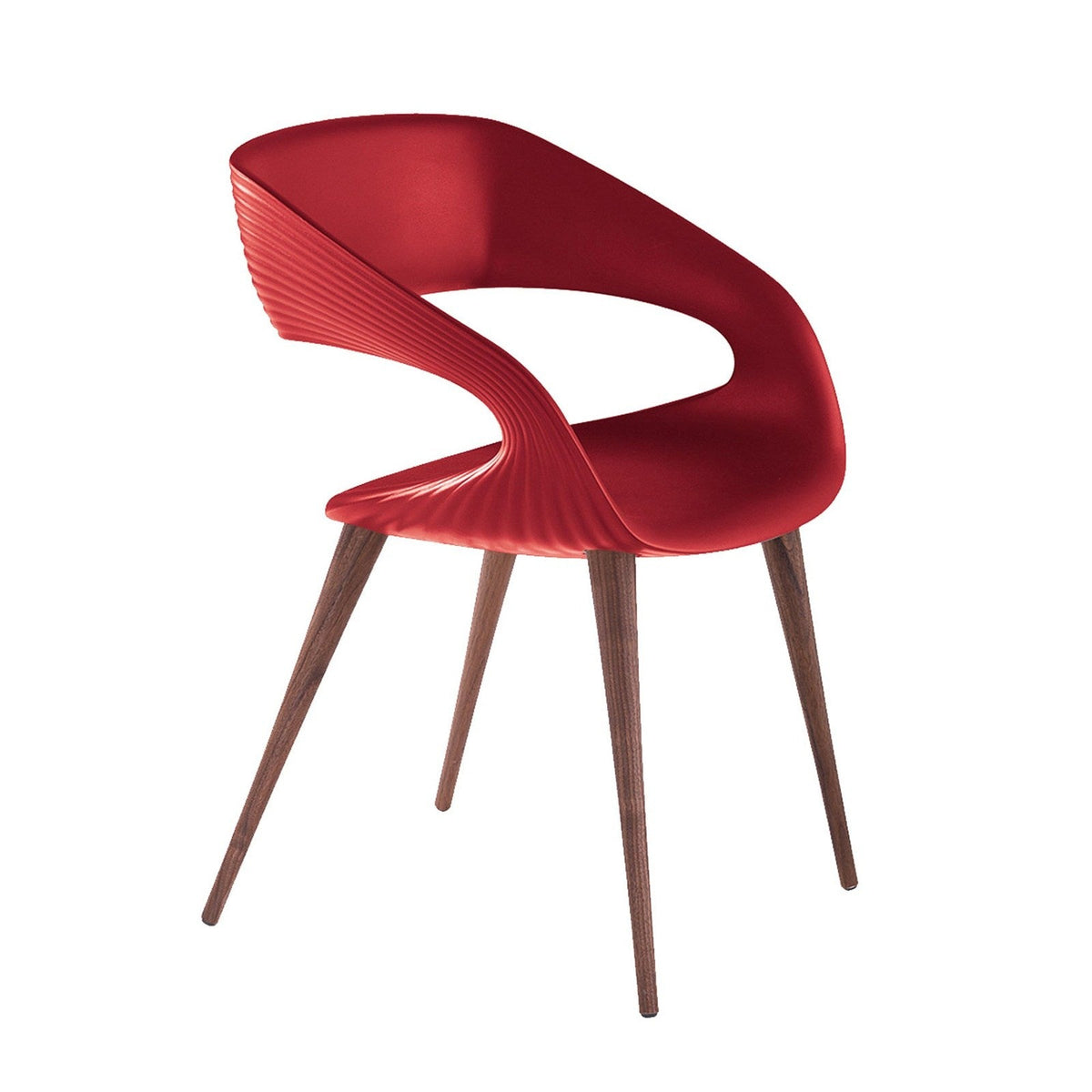 Bellini Italian Home Shape Dining Chair Red with Anthracite or Wood Legs