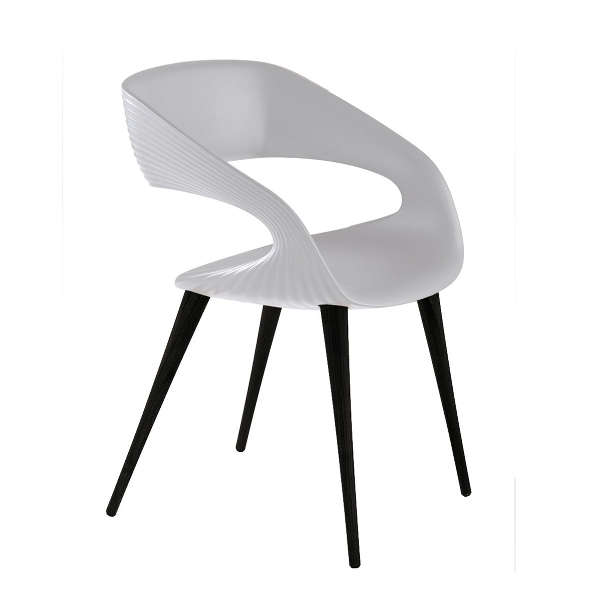 Bellini Italian Home Shape Dining Chair White with Anthracite or Wood Legs