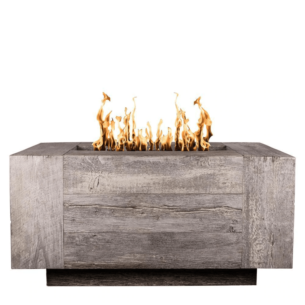 The Outdoor Plus 120&quot; Rectangular Catalina Fire Pit - Wood Grain GFRC Concrete