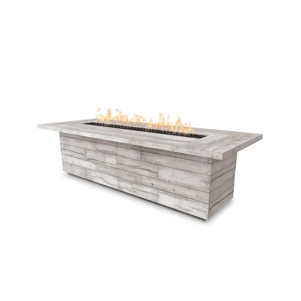 The Outdoor Plus 144&quot; Rectangular Laguna Fire Table - Wood Grain GFRC Concrete