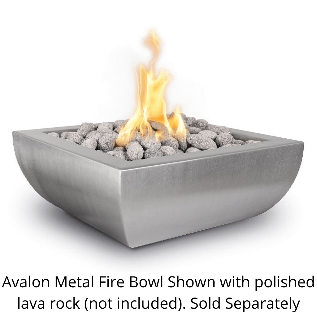 The Outdoor Plus Square Avalon Fire Bowl - Stainless Steel