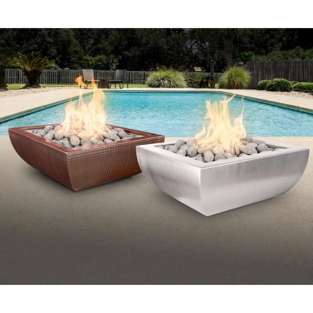 The Outdoor Plus Square Avalon Fire Bowl - Copper