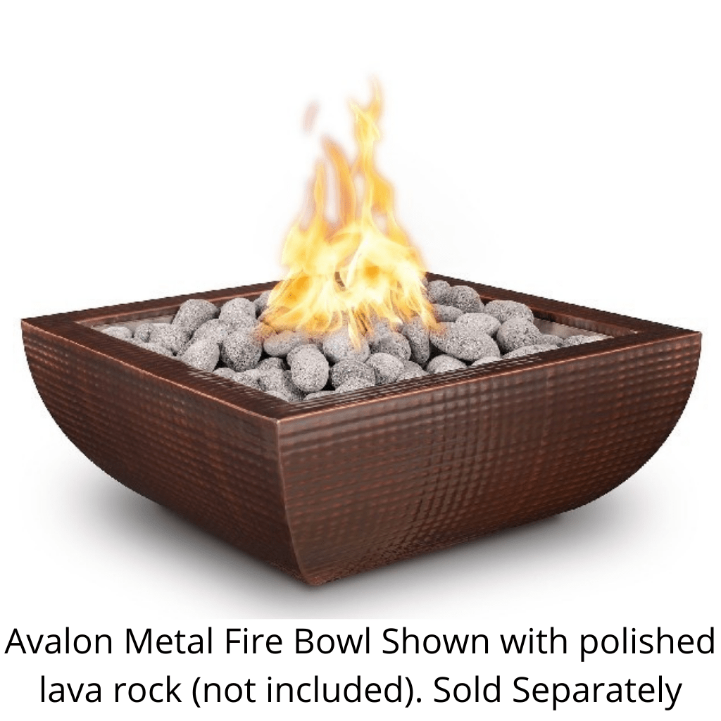 The Outdoor Plus Square Avalon Fire Bowl - Copper