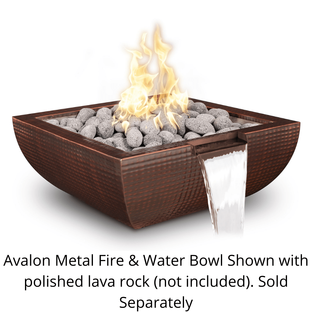 The Outdoor Plus Square Avalon Fire &amp; Water Bowl - Copper