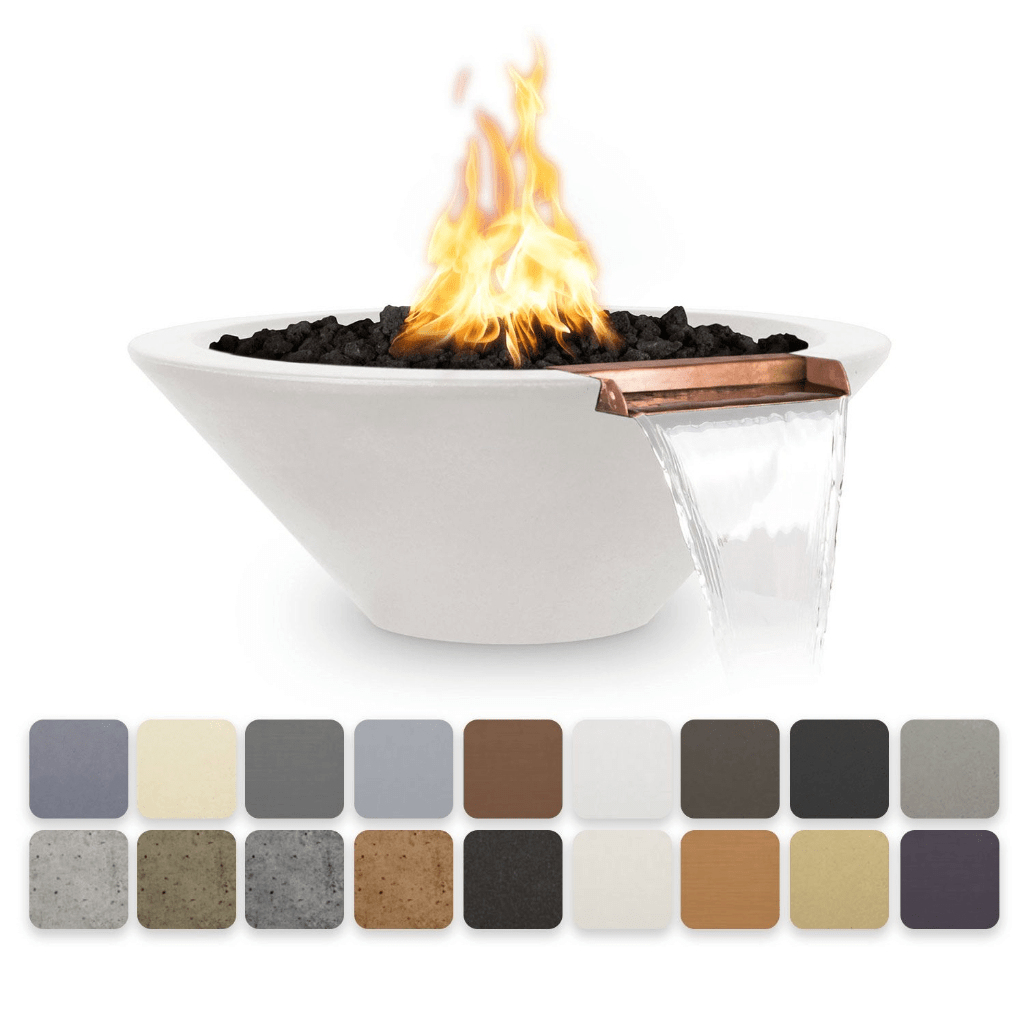 The Outdoor Plus 24&quot; Round Cazo Fire &amp; Water Bowl - GFRC Concrete